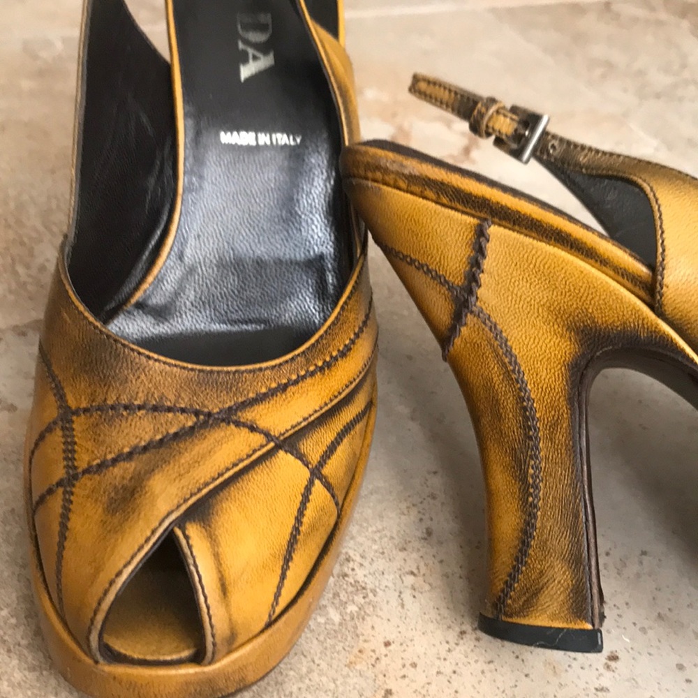 PRADA ELEGANT Open toe 5 inch heels size 38 - Picture 5 of 8